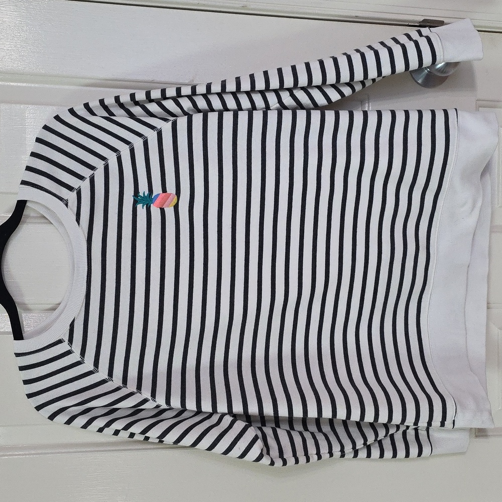 Old Navy Striped Pineapple Beach Sweatshirt L
